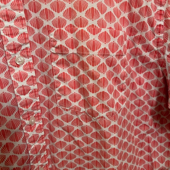 Old navy men’s seashell print short sleeve button down shirt size XL slim cut - Picture 7 of 8